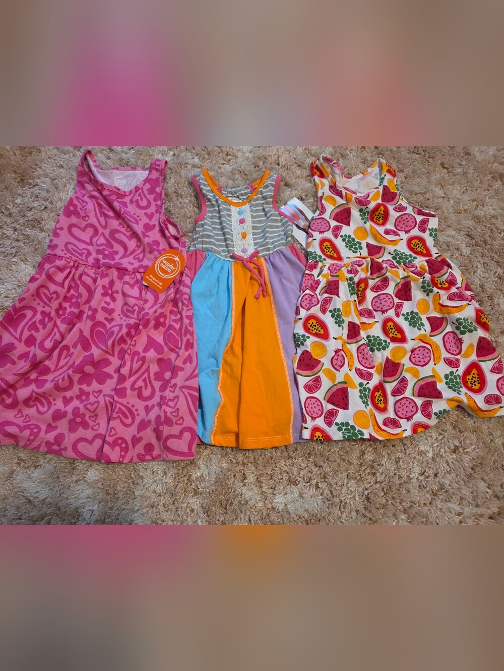 Colorblock & Fruit Print Girls Dresses - Bright Summer Styles Bundle